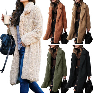 En gros 2020 Mode Chaud Femmes Turn-down Anti-rides Col Ouvert En Laine Épais Manteaux - Product Image 2
