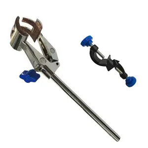 chemistry lab equipment Lab Clamp 4 Prong Finger Style Cork-Coated Head and A Black Laboratory Stand Clip