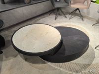 Table d'appoint contemporaine à niveaux avec double plateau rond, mobilier de salon moderne, fabricant OEM