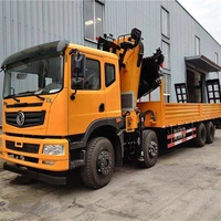 Camion grue monté sur camion DONG FENG 8 X 4, 6 X 4, 4 X 2, 8, 10, 12 tonnes, camion plateau, véhicule avec grue à bras droit de 14 tonnes