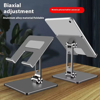 Support de tablette réglable à double axe en alliage d'aluminium, pliable, universel, pour iPad de 7 pouces et téléphone portable, utilisation sur bureau