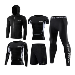 Vêtements de sport d'entraînement personnalisés pour hommes Vêtements de gym Combinaison de sport de compression 5 pièces Ensembles de fitness pour hommes - Product Image 1
