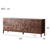 Meuble de salon moderne de luxe léger Shengxuan, console de salle à manger et de chambre à coucher en laiton fait main, armoire haut de gamme à panneaux surélevés 3