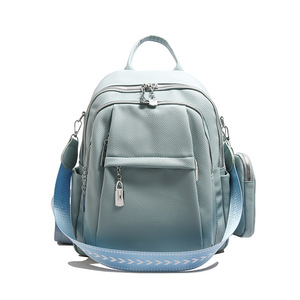 กระเป๋าเป้สะพายหลังสำหรับผู้หญิงทำจากหนัง PU เนื้อนิ่มพร้อมกระเป๋าสะพายข้างแฟชั่นความจุขนาดใหญ่สำหรับนักเรียนเดินทางพักผ่อน - Product Image 2