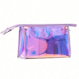 Bolsa de Cosméticos Transparente con Logotipo Impreso Personalizado, Bolsa Organizadora de Maquillaje de PVC Holográfico Impermeable - Product Image 1