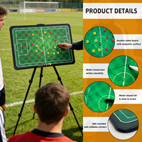 Tableau tactique d'entraîneur de football avec support portable, tableau d'analyse de match de football inscriptible et effaçable à sec