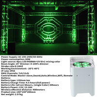 Nouveau étanche 4X15W RGBWA UV 6IN1 extérieur IP65 sans fil DMX Wifi télécommande batterie Rechargeable Led Uplight