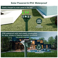 Répulsif solaire extérieur à ultrasons pour animaux, répulsif étanche pour chats et chiens avec détecteur de mouvement
