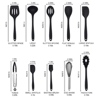 Ensemble d'ustensiles de cuisine en gel de silice, pièces, pour la cuisine à domicile