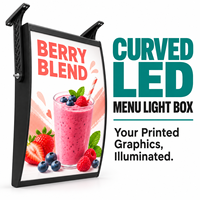 Panneau lumineux LED incurvé simple face pour menu de burgers, panneaux publicitaires, affichage de prix pour la restauration rapide