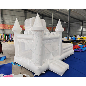 Château gonflable blanc avec toboggan, maison de saut DIY facile à monter pour mariages et locations d'événements - Product Image 4