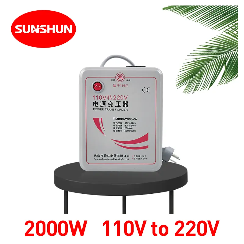 Shunhong 2000w step up transformer 110v to 220v 240v Electrical appliances Professional Single Phase Toroidal price 120 230 100