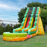 Toboggan aquatique gonflable commercial de 23 pieds, château gonflable, design populaire à prix avantageux