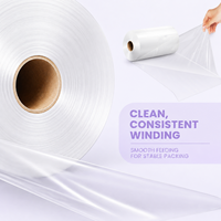 Film rétractable POF transparent brillant à pliage central, rouleau à ouverture latérale unique, compatible avec la fermeture en L pour cosmétiques et boîtes cadeaux