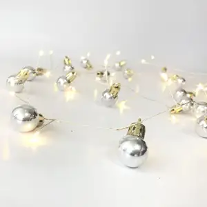 Yeni Ürün 2019 led bakır tel dizi ışıklar Pil Gümüş Süs Topu Mikro Nokta Işıkları Küme Noel Partisi Ev Işık
