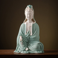 Quemador de Incienso de Cerámica con Estatua de Buda Guanyin, Decoración de Estilo Chino para el Hogar, Decoración de Interiores