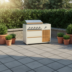 Griglia a Gas Indipendente a 5 Bruciatori di Alta Qualità per Barbecue all'Aperto con Funzione Infrarossi Posteriore e Cassetto a Chiusura Morbida - Product Image 1