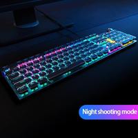Clavier de jeu mécanique USB AULA F2088 Punk - Nouveau clavier de taille standard 104 touches avec rétroéclairage Ombre filaire pour ordinateur de bureau et ordinateur portable
