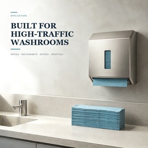 Blue M-Fold <b>Hand</b> <b>Towel</b> 50 Count Strong Absorbent Paper Napkin for High-Traffic Washrooms - Product Image 1