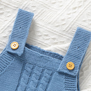 Mimixiong Offre Spéciale en gros mignon fil solide torsadé enfant en bas âge vêtements neutres bébé tricoté barboteuse pour fille garçon ropa <span class=keywords><strong>bebe</strong></span> - Product Image 3