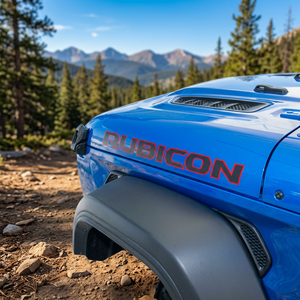 สติ๊กเกอร์ตกแต่งตัวถังรถยนต์สีน้ำเงินรุ่นหรู Rubicon สำหรับ Wrangler JL ปี 2018-2024 รุ่น JL1336 รับประกัน 1 ปี วัสดุ PVC กาว 3M4229P ใช้ครั้งเดียว - Product Image 3