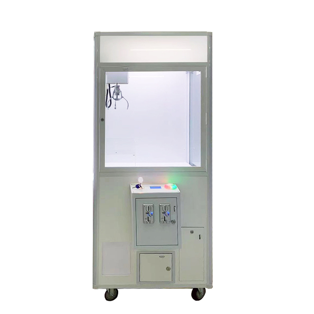 Minimalist White Claw Crane Machine - Luxury Custom Arcade Game Toy Vending Machine with Bill Acceptor and Adjustable Strength