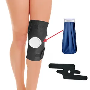Pack de glace de genou réglable avec enveloppement Genouillère Pack de gel de thérapie par le froid chaud pour la compression