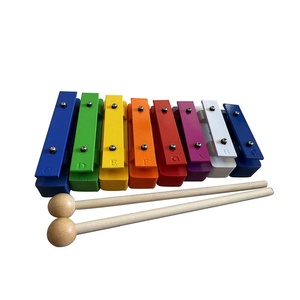 Glockenspiel Xylophone en métal et bois coloré à 8 tons, instrument de percussion Orff pour enfants, jouet musical éducatif précoce - Product Image 5