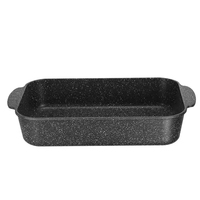 Shabu aluminium moulé sous pression Double oreille grande plaque cuisson des aliments occidentaux créatif grand moule à gril en marbre antiadhésif avec poignée