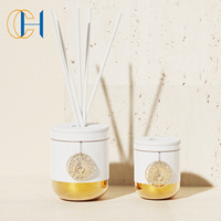 C & H Romantic Logo personnalisé Marque privée Multi senteurs Diffuseur de roseaux en céramique et pot de bougie Coffret cadeau