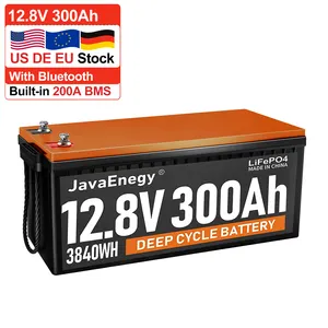 Bateria recarregável de íon de lítio Lifepo4 12V, 12V, 100Ah, 200Ah, 300Ah, 12V, para sistema de armazenamento solar, bateria de 12,8V