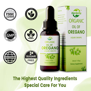 Haccp OEM ODM Gotas Líquidas de Orégano Sin Azúcar, Suplemento de Apoyo Inmunológico, Gotas de Aceite de Orégano Orgánico Vegano Silvestre - Product Image 3