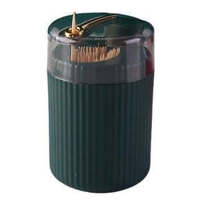 <b>Toothpick</b> Holder Portable Transparent Desktop Storage Container With Electroplated Mechanism For Home Office Use - Product Image 5