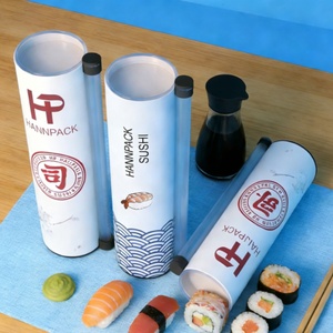 High Quality Sushi Push pop Paper Tube Custom Design <b>Container</b> Cylinder Push up Packaging Food Grade <b>Container</b> - Product Image 3