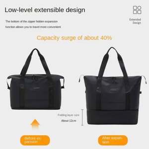 Nueva Bolsa de Viaje de Lona Oxford con Revestimiento de PU Impermeable, Plegable, Ligera, Grande, para Fin de Semana, con Logotipo Personalizado - Product Image 3