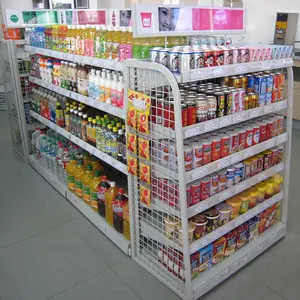 Scaffale per sistemi di scaffalature per supermercati per minimarket al dettaglio in metallo bianco leggero