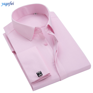 <span class=keywords><strong>Camicia</strong></span> classica da <span class=keywords><strong>uomo</strong></span> <span class=keywords><strong>rosa</strong></span> chiaro con bracciale quadrato in fibra di bambù - Product Image 1