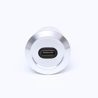 Adaptor USB-C Panel Mount ELEWIND 22mm, Soket Logam Kuningan, Konektor Female ke Female