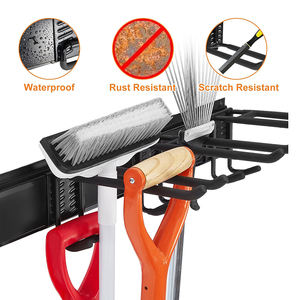 JH-Mech 5 crochets de garage amovibles Outil de jardin <span class=keywords><strong>Pelle</strong></span> et râteau Cintres Yard Wall Mount Steel Garden Tools Organizer - Product Image 3