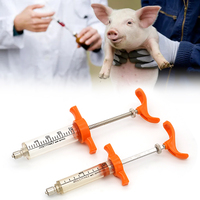 Seringues vétérinaires 10 ml, seringue animale réutilisable en plastique et acier, injecteur de vaccin pour porcs, moutons, bovins, volailles
