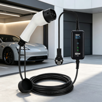 Glint OEM ODM 7KW Niveau 3 DC 3 phases 32A Wi-Fi APP GBT Combo CCS Combo Chargeur portable EVSE Station de recharge mobile Écran LCD 4,3 pouces