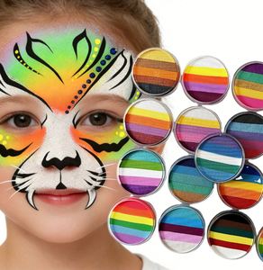 LinkRainbow - Maquillage de base lavable à base de plantes, certifié sécurité, effet phosphorescent, 30g, ensemble de bandes arc-en-ciel pour peinture corporelle - Product Image 1