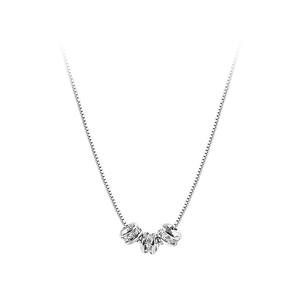 สร้อยคอเงินแท้ S925 ดีไซน์มินิมอล ประดับด้วยหินอาเกตสีดำขาว รูปทรงเรขาคณิตวงรี พร้อมสร้อยคอแบบ Chalcedony แฟชั่นอินเทรนด์ - Product Image 5