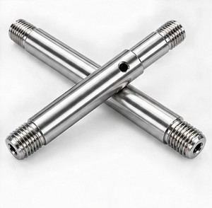 Tige et axe filetés de haute précision en aluminium anodisé CNC avec double filetage aux extrémités - Product Image 1