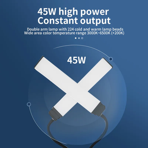 Magicline ไฟวงแหวนแบบยืดหยุ่นได้, ไฟ LED 2แขนไฟความงามพร้อมรีโมทควบคุมการต่อขนตา - Product Image 3