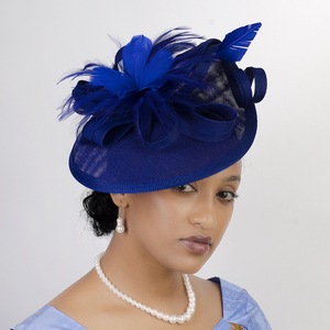 Women Sinamay Fascinator <strong>Hat</strong> with Feather, Formal Saucer <strong>Hat</strong> <strong>for</strong> Wedding, Royal <strong>Ascot</strong>, Church Party - Product Image 2