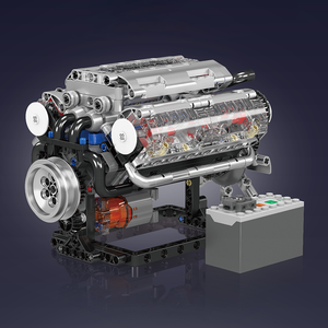 Moule roi 10088 <span class=keywords><strong>voiture</strong></span> MOC <span class=keywords><strong>moteur</strong></span> motorisé V8 <span class=keywords><strong>moteur</strong></span> modèle bloc de construction briques créatives jouet enfants cadeau de noël Juguetes - Product Image 3
