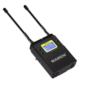 Dual Channel Ultra-Compact 2 Transmitter Wireless Microphone System LCD Display Real-time Monitoring Rec interview style shoots