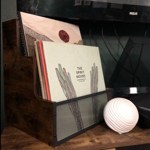 Supporto per la conservazione di dischi in vinile, a gradini 3 livelli LP in vinile con griglia in metallo, scatola <span class=keywords><strong>Organizer</strong></span> Desktop per <span class=keywords><strong>Album</strong></span> in legno - Product Image 6
