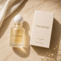 Vente en gros de flacons de parfum en verre givré de luxe vides avec vaporisateur, logo personnalisé, 30 ml, 50 ml, 100 ml